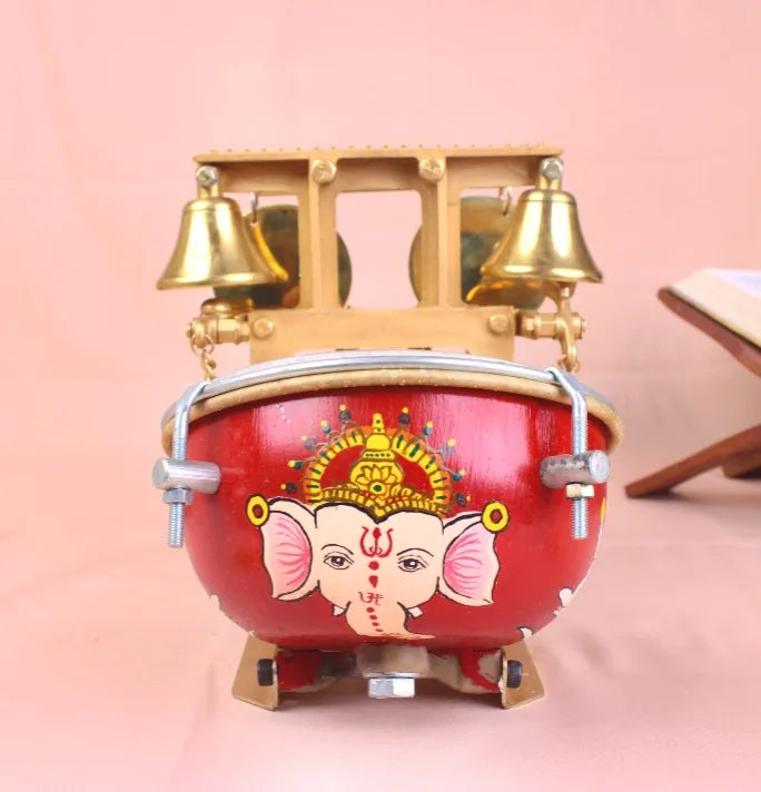 Hand Painted Ganesha - Shankh Naad — view 2