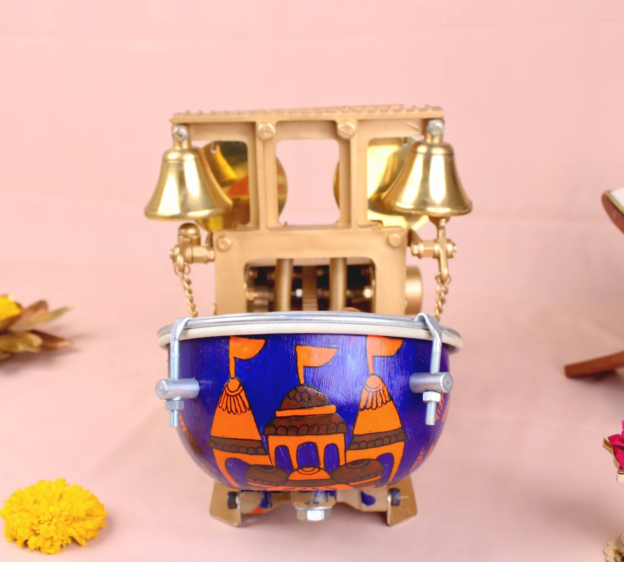 Hand Painted Ram Mandir - Shankh Naad — view 1