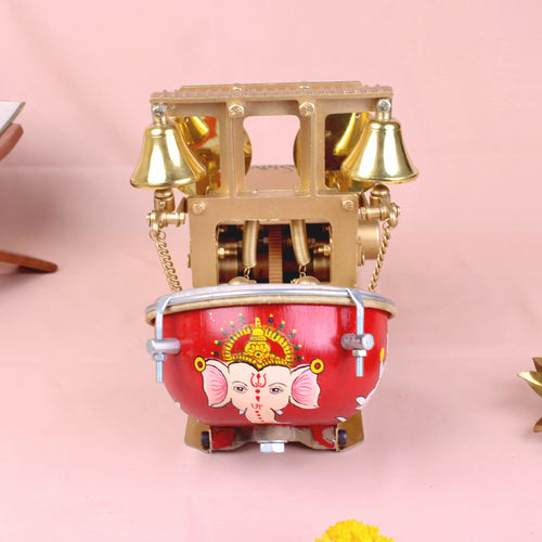Hand Painted Ganesha - Shankh + Mayur Naad — view 1