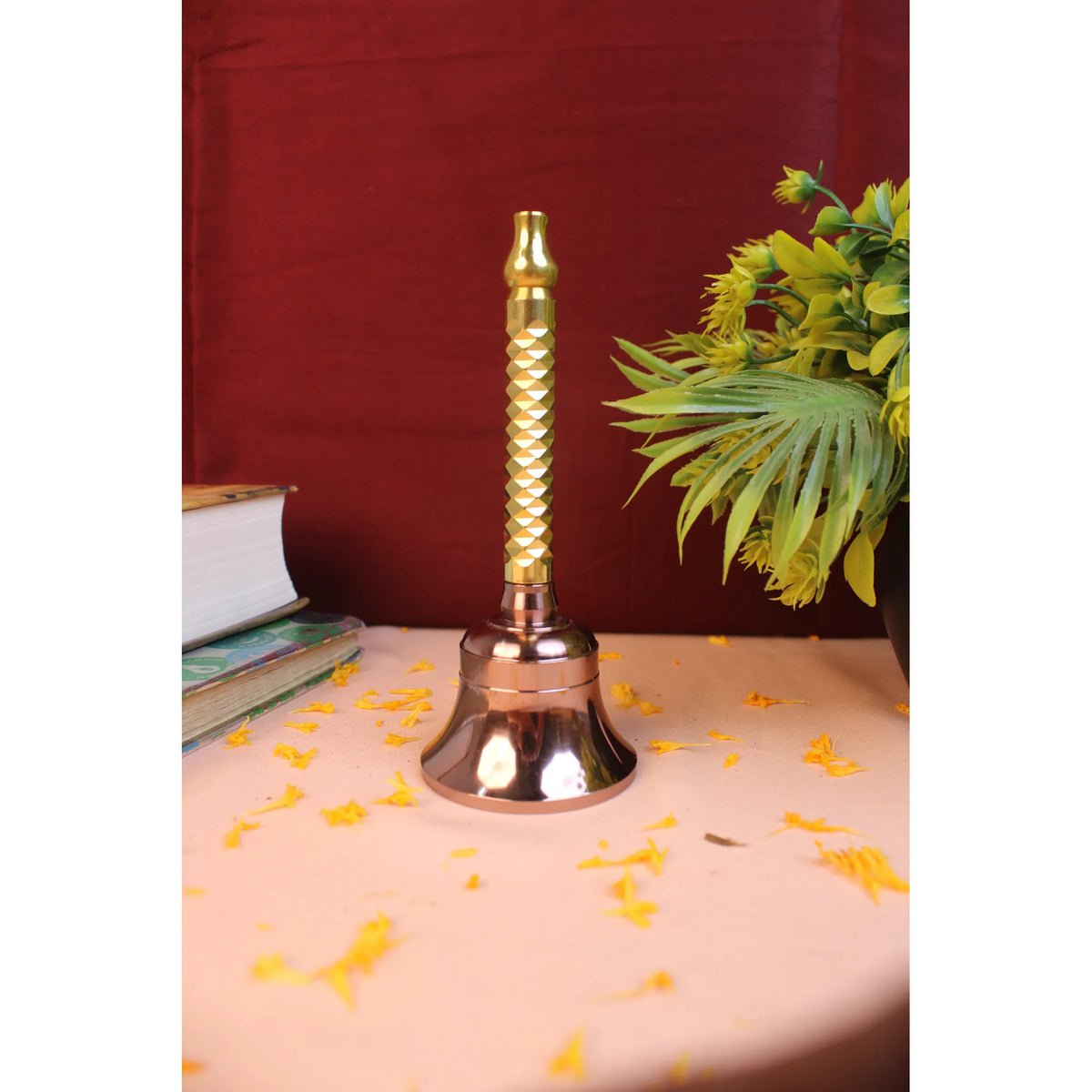 Premium Brass Bell BBM03 - Rose Gold Spiral