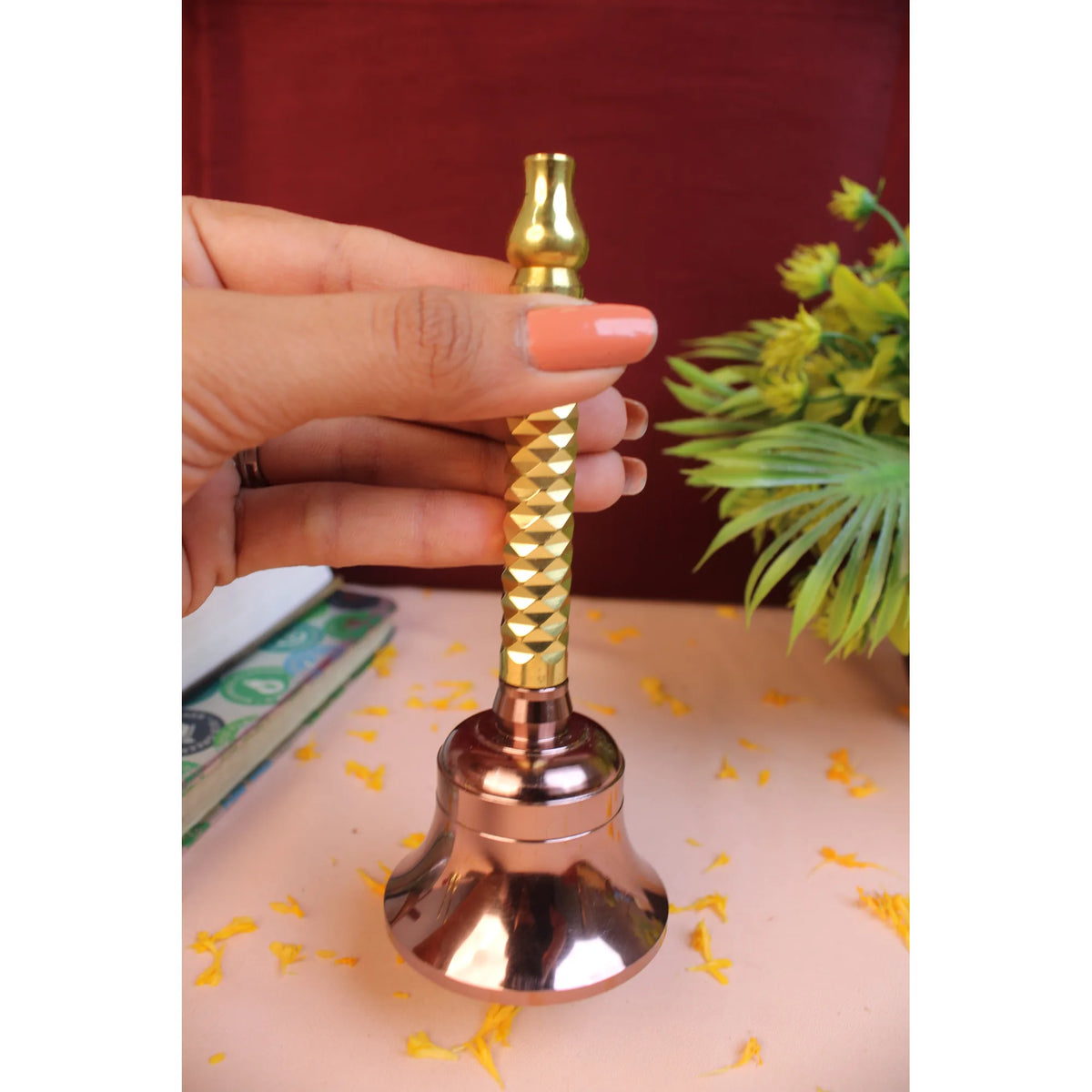 Premium Brass Bell BBM03 - Rose Gold Spiral