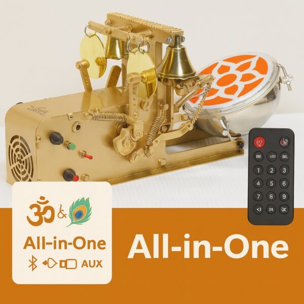 Aarti Machine - All In One ( 5 Mantra With Shankh & Mayur Naad | Bluetooth | USB | AUX | Remote Control )